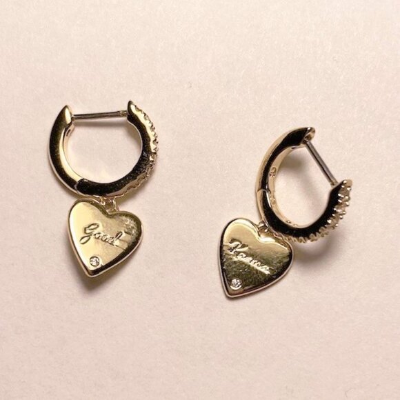 Ana Luisa 14K Gold on Brass Good Karma Heart Earrings with Cubic Zirconia - Picture 3 of 3